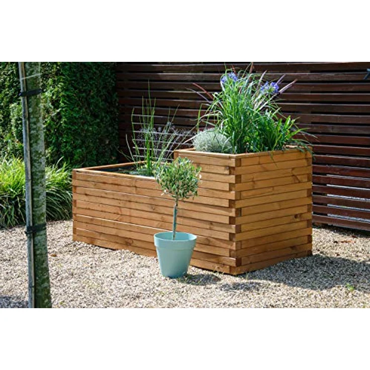 dobar Hochteich "Superb", Hochteich aus robustem Kiefernholz mit Teichfolie, 180 x 78 x 80 cm, 450l Fassungsvermögen – Bild 9