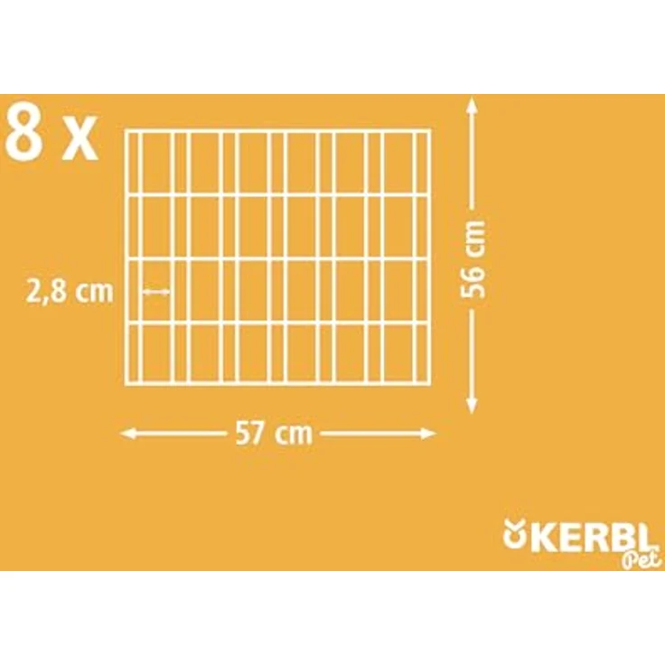 Kerbl Freigehege, verzinkt; 8 Gitter 57 x 56 cm, mit Netz und Tür – Bild 4