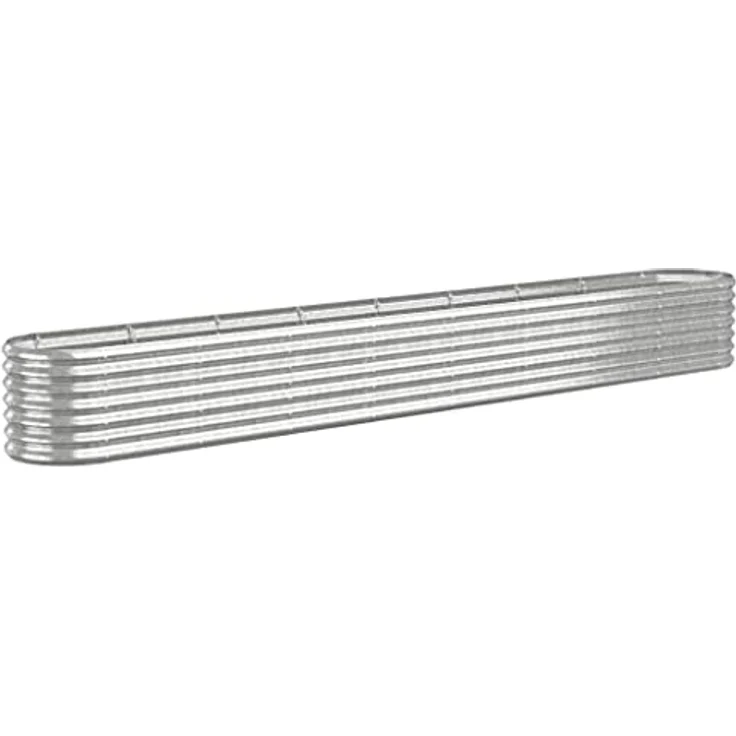 vidaXL Hochbeet Silber, pulverbeschichteter Stahl, 332 x 40 x 36 cm – Bild 2