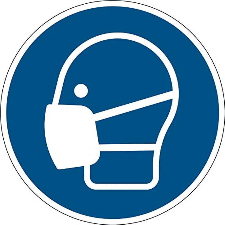 Durable Bodenaufkleber "Maske benutzen", ablösbar, Ø 43 cm, blau, selbstklebend für Innenbereich, nach ISO 7010