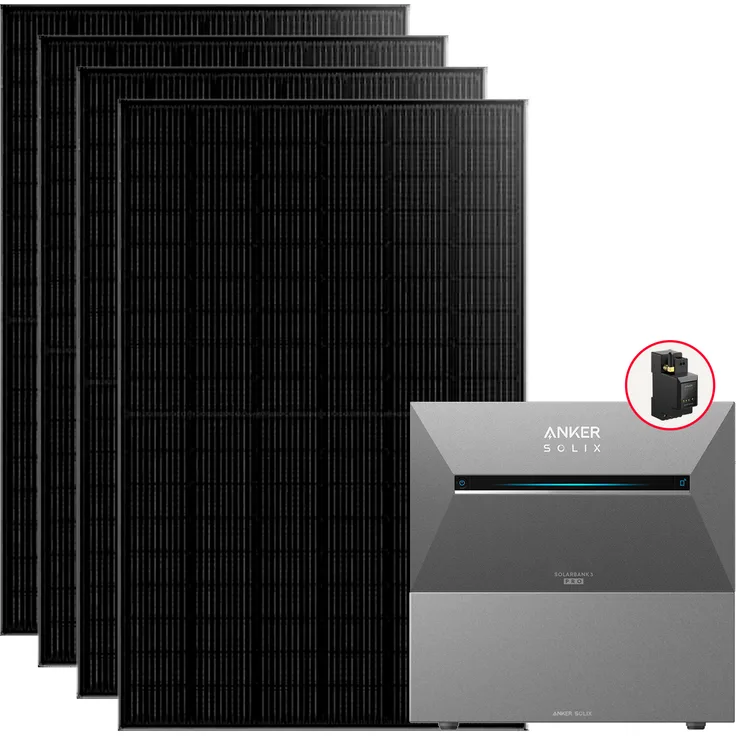 Anker SOLIX 3 Pro Balkonkraftwerk, 1800W Set mit 4 JA Solar Modulen, 2.688 Wh Speicherkapazität, Smart Meter und 1 BP2700 Erweiterungsbatterie
