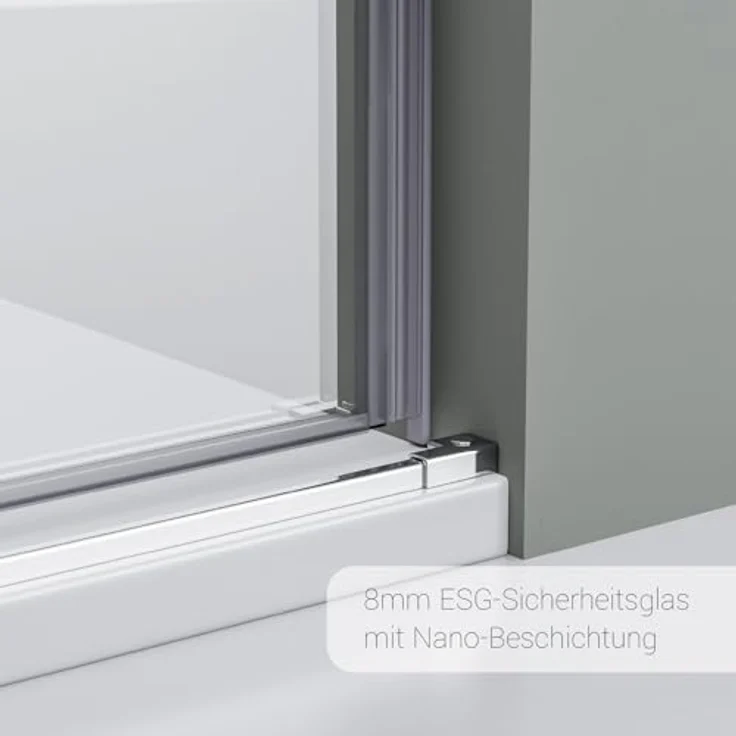 Bernstein Nischendusche NT806 FLEX, Schiebetür mit 8mm ESG-Klarglas und Nano-Beschichtung, Chrom, 110cm – Bild 2