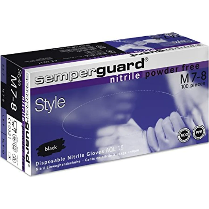 Semperguard Nitril Einweghandschuhe Style, Box mit 100 Stück, Größe M – Bild 2