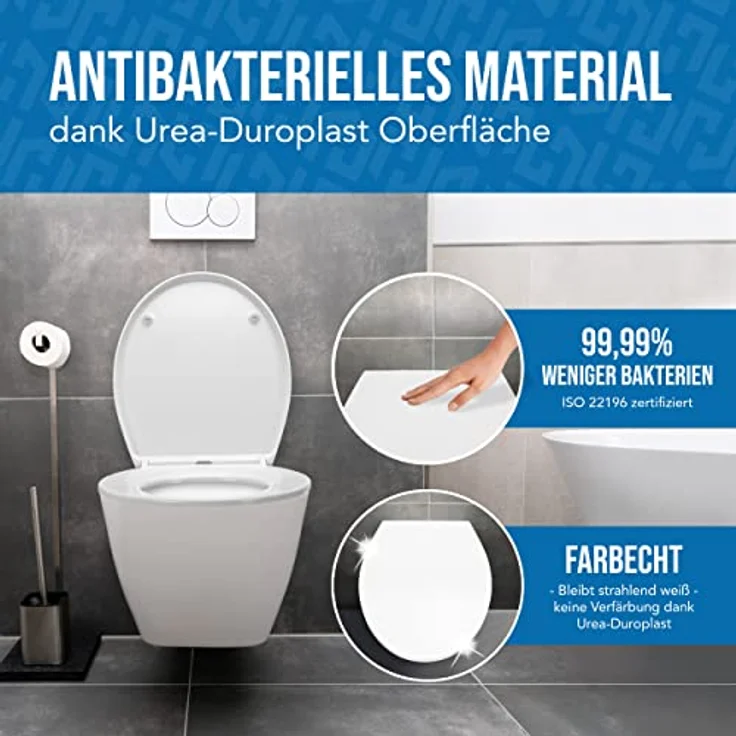 Lion Home WC Sitz, Duroplast mit Absenkautomatik bis 150 kg, Quick-Release Funktion, oval – Bild 5