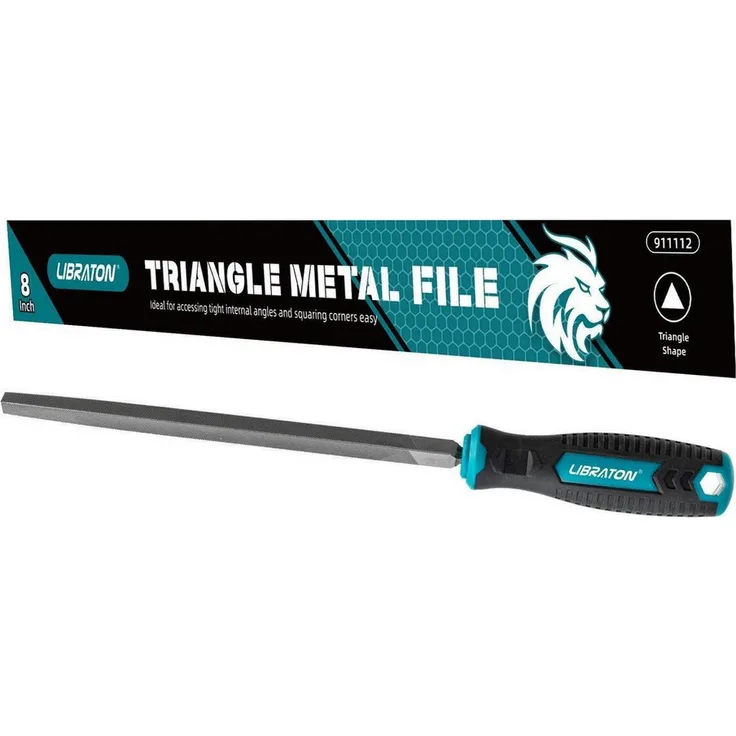 LuxusKollektion Dreieck-Metallfeile 200mm T12, Kohlenstoffstahl, schwarz/türkis/silber, SoftGrip