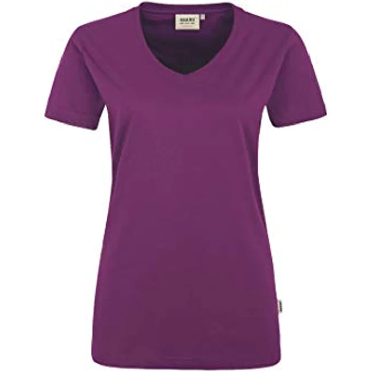 HAKRO Damen V-Shirt Mikralinar 181, aubergine, 3XL – Bild 2