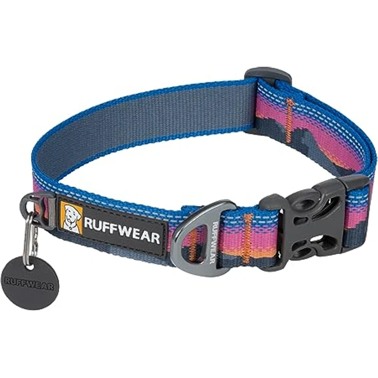RUFFWEAR Crag Dog Collar, großes Hundehalsband mit Aluminium V-Ring, verstellbarer Länge 51-66 cm, bequemes weiches Halsband in Alpine Dusk – Bild 1