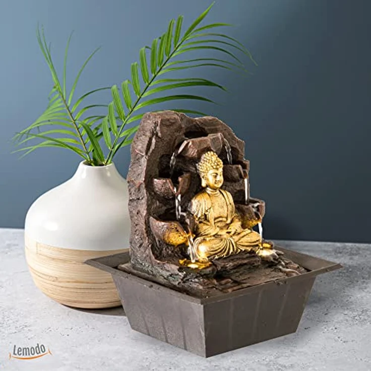 Zimmerbrunnen BUDDHA mit LED-Beleuchtung Dhyana – Bild 6