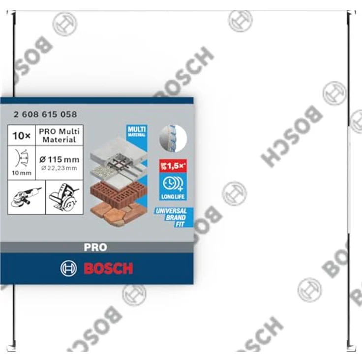 Bosch Professional 10 Stück Diamanttrennscheibe Standard für Universal (Beton und Mauerwerk, 115 x 22,23 mm, Zubehör Winkelschleifer) – Bild 3