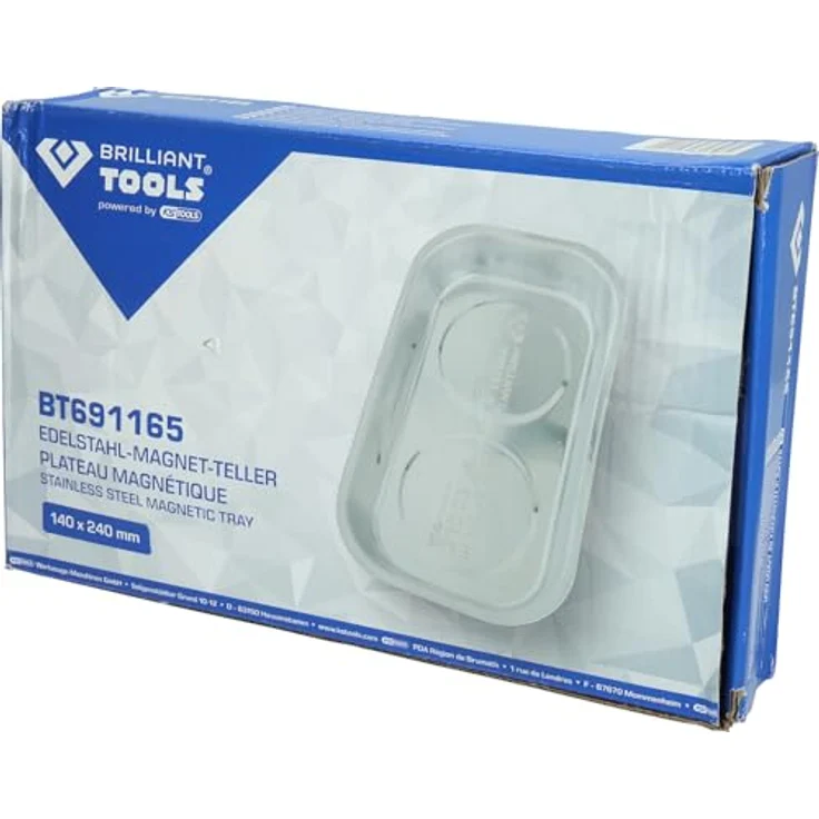 KS TOOLS Magnetisches Tablett aus Edelstahl, 140 x 240 mm mit extra starkem Magneten für Werkstatt und Hobbykeller – Bild 5