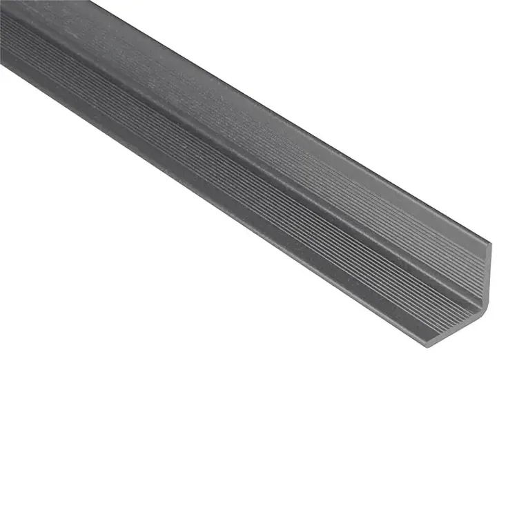 Kovalex Wandabschlussprofil 250 x 4 x 4 cm, Steingrau, WPC - Aluminium-Befestigungsschiene und Dehnungsfugenset