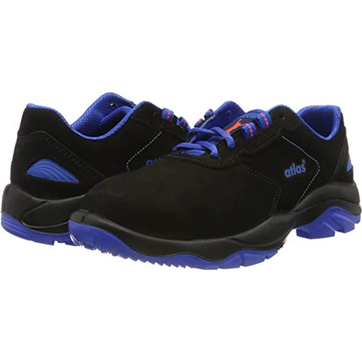 Atlas TX 42, ESD-Sicherheits-Halbschuh S2, Weite 10, Gr. 44, Soft-Nubukleder schwarz/blau, 3D-Dämpfungssystem – Bild 7