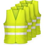 FLEXEO Warnweste DIN EN ISO 20471, 4-tlg. Sicherheitsweste für Auto PKW, neongelb, Größe XXL mit hoher Sichtbarkeit und Reflexstreifen