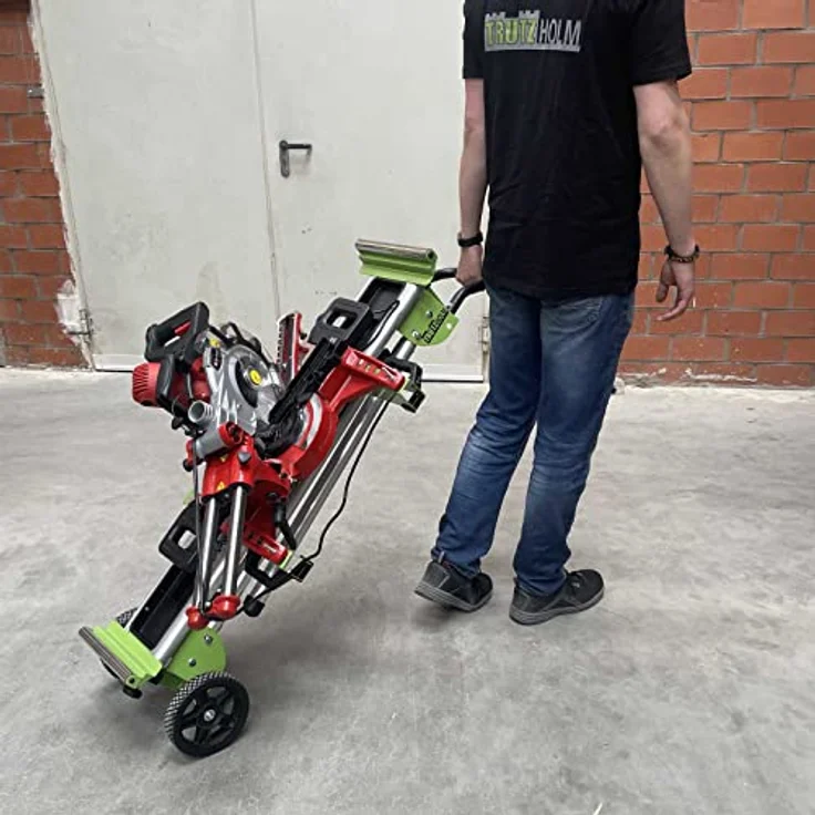 TrutzHolm Untergestell für Kappsägen, mobiles Aluminium-Maschinengestell mit Trolley-Funktion, verstellbar, 150 kg Tragkraft – Bild 9