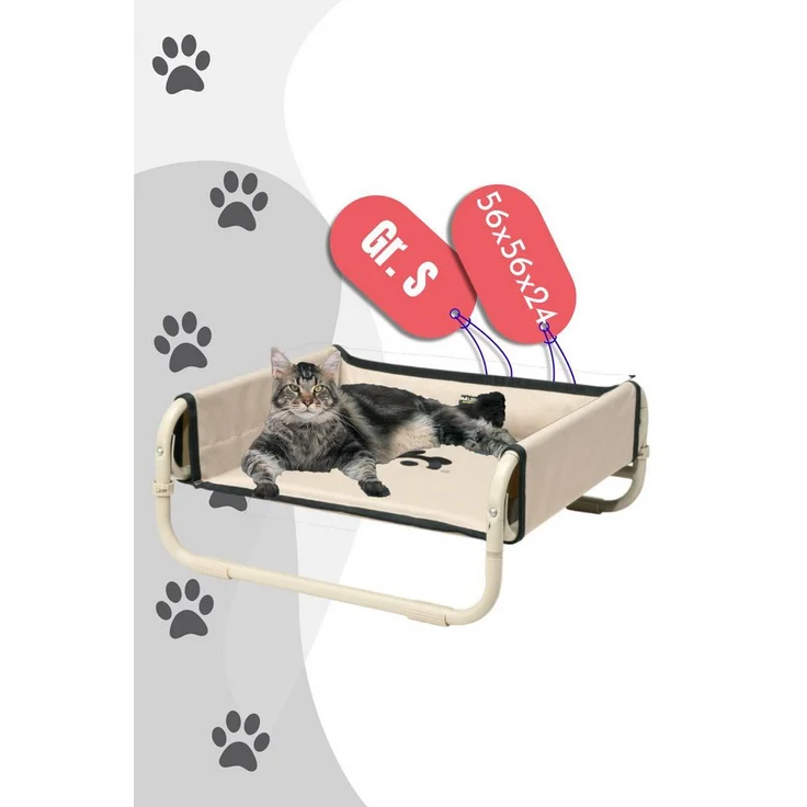 MAELSON Tierbett Soft Bed faltbares Hundebett - Beige, erhöhte Liegefläche, pflegeleichtes Nylonmaterial, faltbar