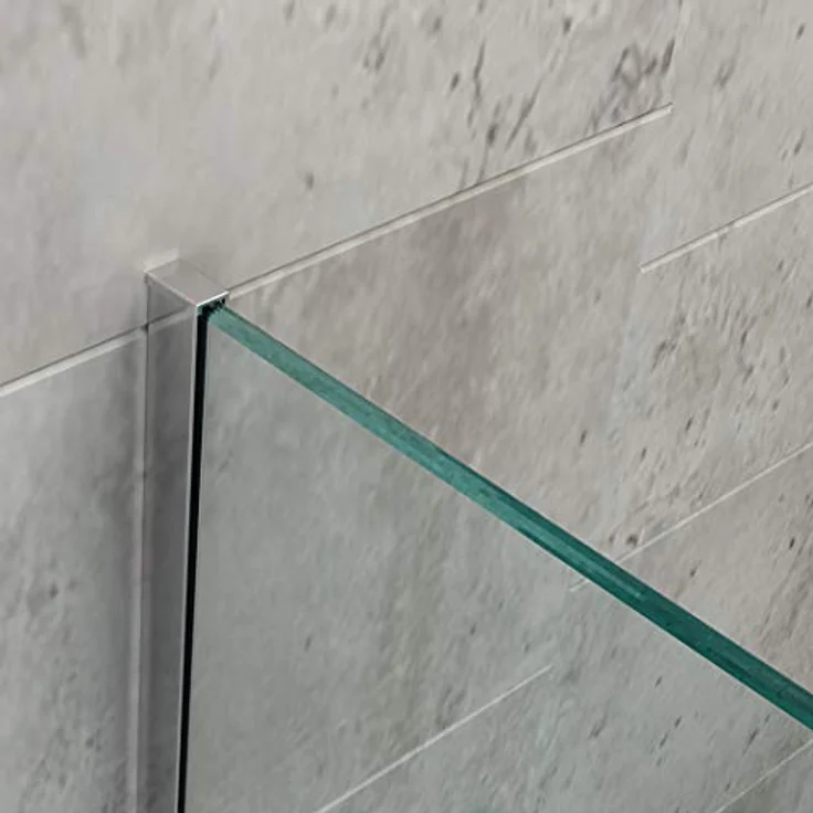 Bernstein Duschabtrennung Walk-In EX101, 10mm Echtglas mit Milchglas-Streifen, Chrom-Wandprofil, 160cm, Nano-Beschichtung – Bild 4