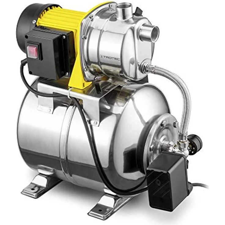 TROTEC Hauswasserwerk TGP 1025 ES ES, Pumpe 3300 l/h, 1000 W, 30 m Förderhöhe, Edelstahl, Auto-Restart, Auto-Stop, für Brauchwasserversorgung und Bewässerung – Bild 1