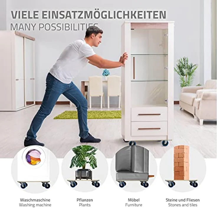 ecd germany Transportroller 40x60 cm, belastbar bis 800 kg – Bild 5