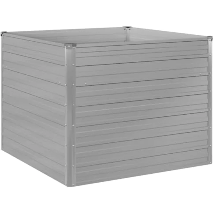vidaXL Hochbeet 100 x 100 x 77 cm Verzinkter Stahl Grau – Bild 2