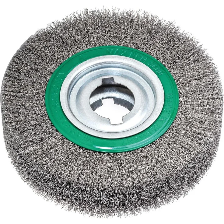 ELC Drahtbürste Rundbürste rostfrei 250x60mm, gewellt 0,35mm, Messing, Lessmann