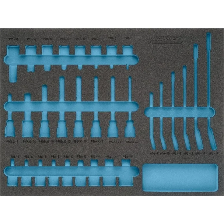 Hazet 2-Komponenten Weichschaum-Einlage, leer für Art.Nr. 163-367/31, Ordnungssystem Größe 3/3+, 519 x 392 mm, Made in Germany