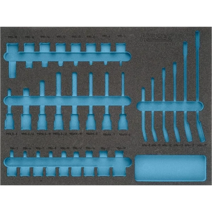 Hazet 2-Komponenten Weichschaum-Einlage, leer für Art.Nr. 163-367/31, Ordnungssystem Größe 3/3+, 519 x 392 mm, Made in Germany