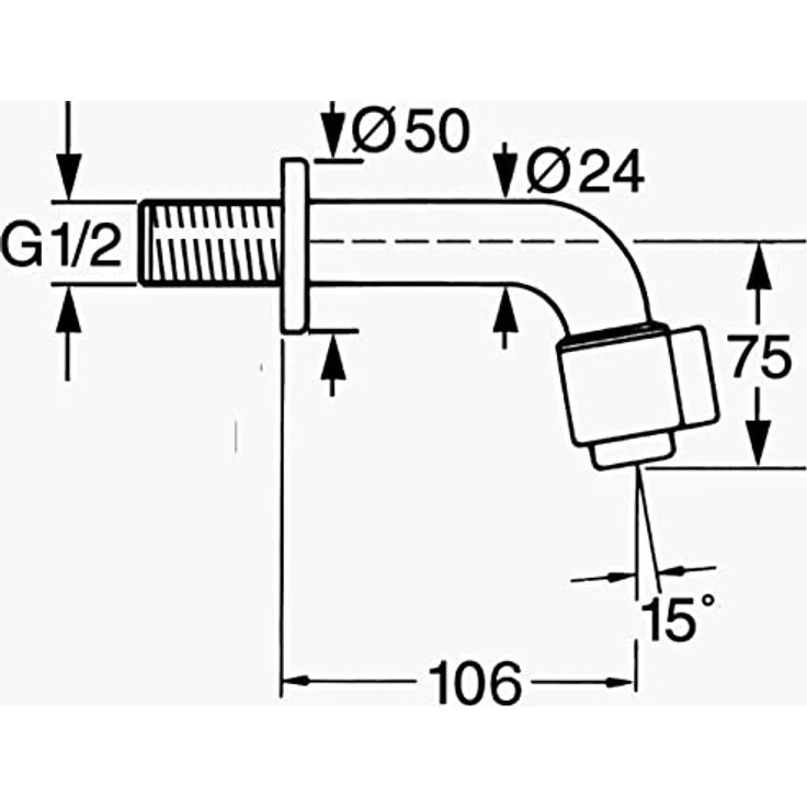 Hansa HANSANOVA, Badarmatur Einhebelmischer Wandmontage Ausladung 106mm chroom – Bild 3