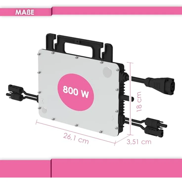 Hoymiles HMS-800W-2T Mikro-Wechselrichter mit integrierter WiFi DTU | inkl. HMS Field Connector | bis zu 2 PV-Module | 800 Watt | VDE konform | für Balkonkraftwerke – Bild 3