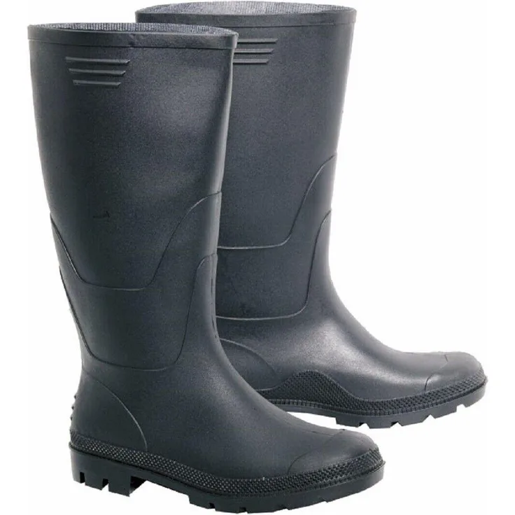 WORKWEAR PLUS Gummistiefel RANGER PVC, schwarze Regenstiefel Größe 39 für Garten und Angeln