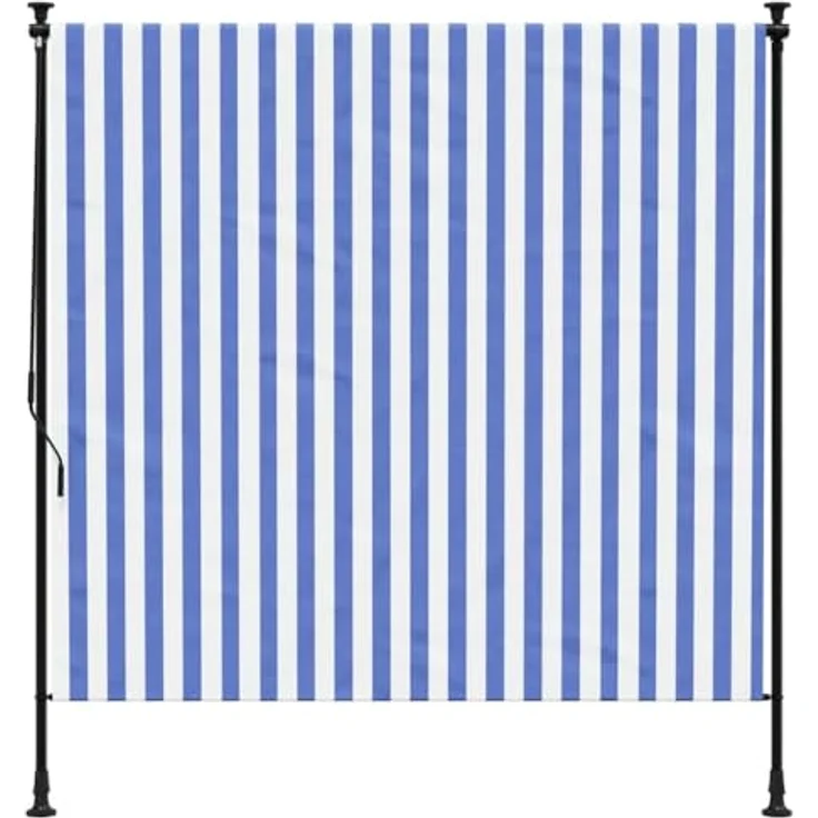 vidaXL Markise Außenrollo Blau und Weiß 200x270 cm Stoff und Stahl - Einziehbar, UV-beständig, Höhenverstellbar - Preisvergleich – Bild 8