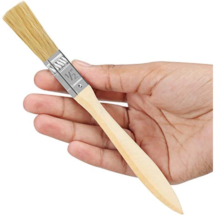 Kurtzy 72 STK Wiederverwendbare 12,7 mm Pinsel Set - Professionelle Lackpinsel für Lacke, Farben, Klebstoffe, Gesso & Beizen - Acryl Pinsel mit Holzgriff für Malerbedarf – Bild 3