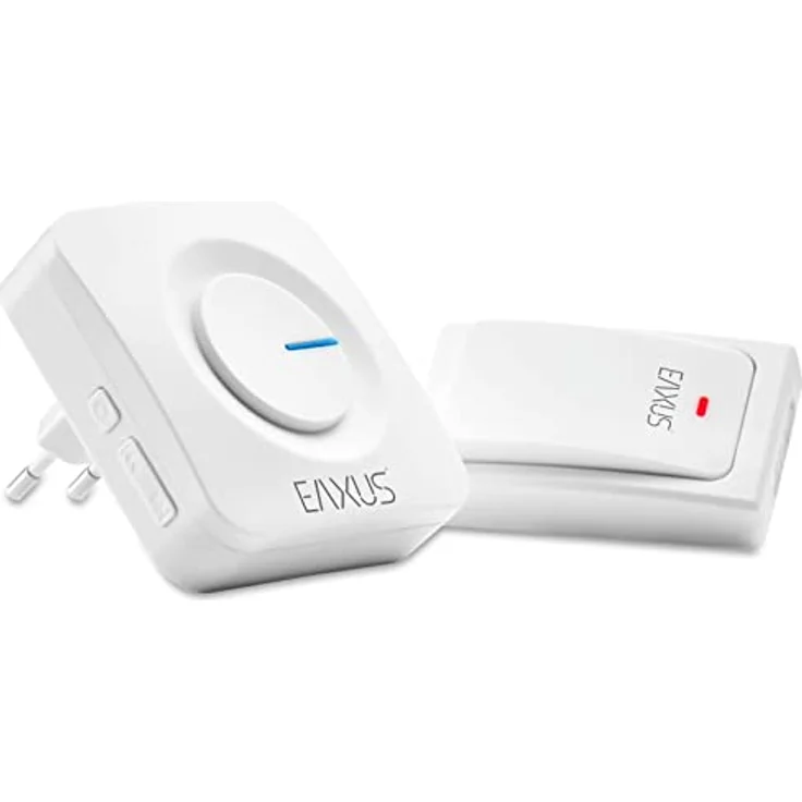 Eaxus® Funk Türklingel - Batterielose Funkklingel, Kinetisch, IP44 Wasserdicht, 36 Melodien, LED Anzeige, Weiß – Bild 1