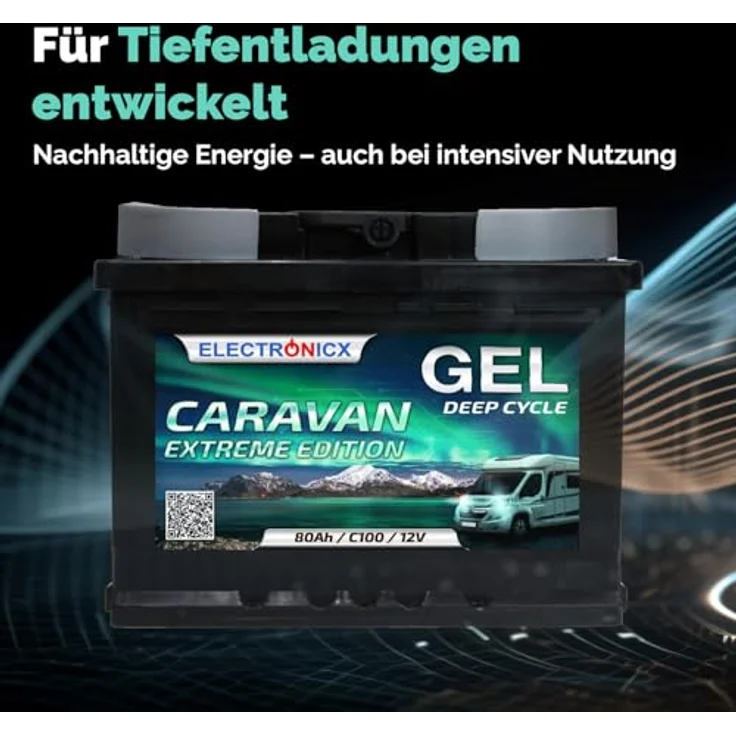 Electronicx Caravan EXTREME Edition Gel Batterie 80 AH 12V, wartungsfrei und auslaufsicher für Wohnmobil und Boot – Bild 2