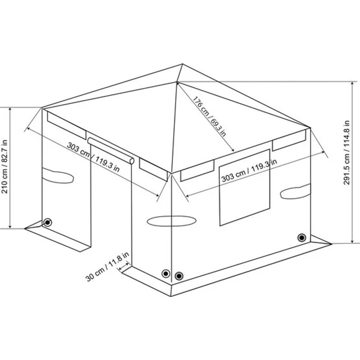 Sojag Pavillon 10 x 10 Winterabdeckung Grau – Bild 8