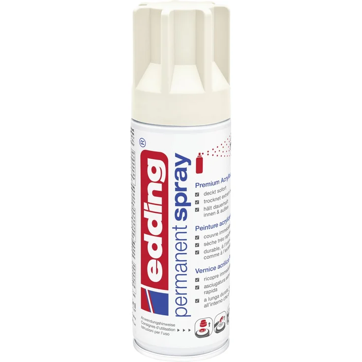 edding 5200 Permanent Spray Premium cremeweiß matt, Acrylic Paint 200 ml – Bild 1
