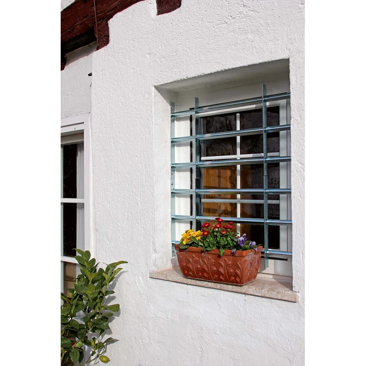 Alberts Fenstergitter Secorino Basic | Ausziehbar für Fenster außen | Einbruchschutz Gitter | galvanisch blau verzinkt | 300 x 500-650 mm 
(563677) – Bild 5
