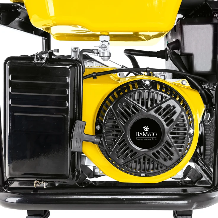 BAMATO Stromerzeuger BGE-5400 3-phasig 230 V, 400 V Dauerleistung 1700 Watt (230 V) / 5000 Watt (400 V) Seilzugstart, Elektrostart bei 3/4 Last 2,60 Liter / Stunde 89 kg – Bild 3