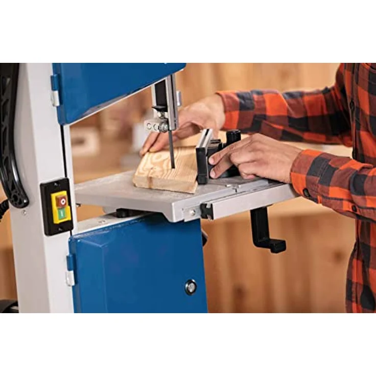 Scheppach Bandsäge HBS261 inkl. 2. Sägeband | Durchlasshöhe 120mm | 2 Schnittgeschwindigkeiten 660/960 m/min | Tischverstellung 0-45° | inkl. Querschneidlehre und Parallelanschlag – Bild 3