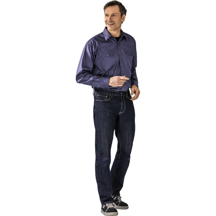 Größe 45-46 Herren Planam Hemden Köperhemd langarm grau Modell 0406