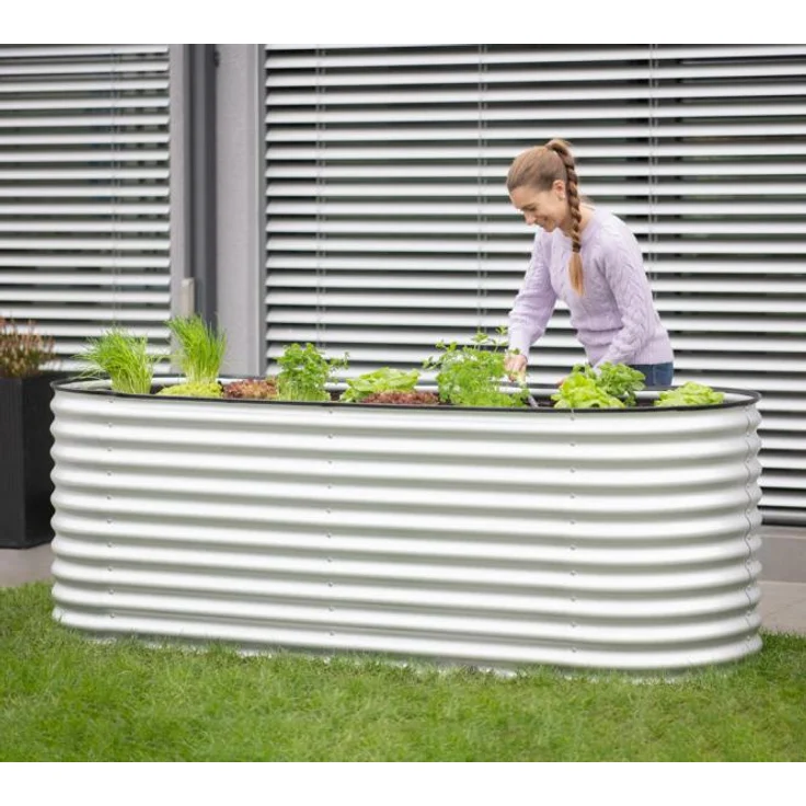 Westmann Hochbeet Grow Faster Silber 240 x 80 x 82 cm Verzinkter Stahl – Bild 5