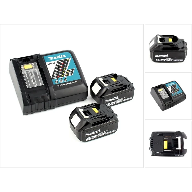 Makita 2 x BL1850B Werkzeugakku 18 V / 5,0 Ah + Ladegerät DC18RC, Power Source Kit (197570-9) – Bild 5