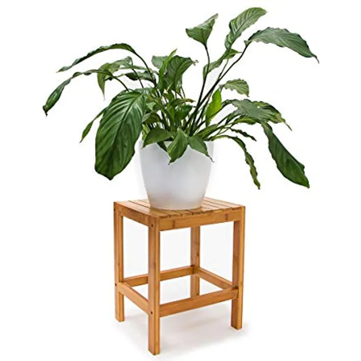 Relaxdays - Bambushocker H x B x T: 40 x 28 x 32 cm Badhocker aus hochwertigem Holz als universelles und dekoratives Accessoire als praktischer