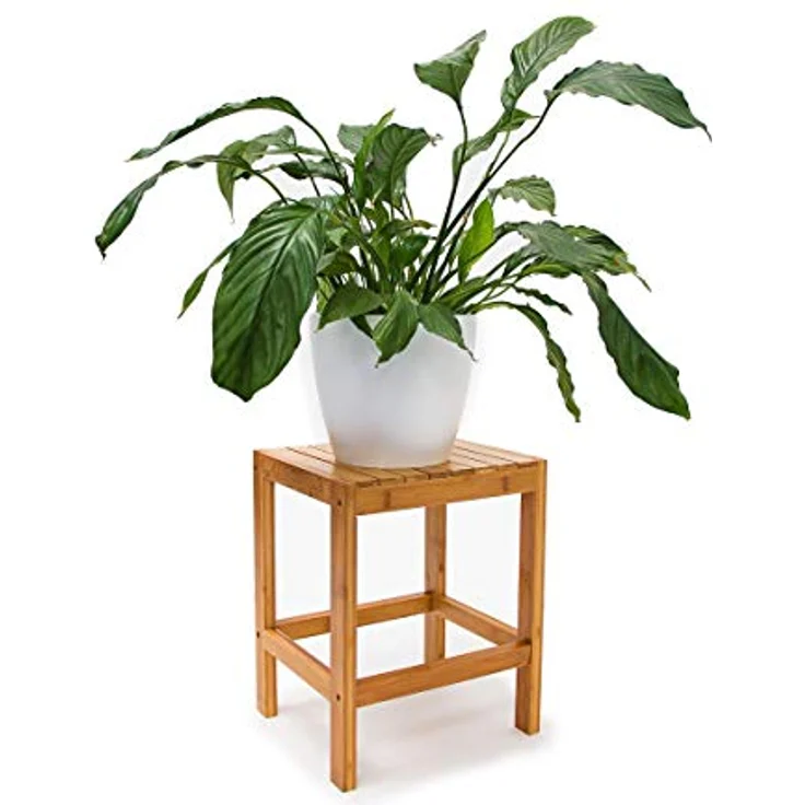 Relaxdays - Bambushocker H x B x T: 40 x 28 x 32 cm Badhocker aus hochwertigem Holz als universelles und dekoratives Accessoire als praktischer – Bild 1