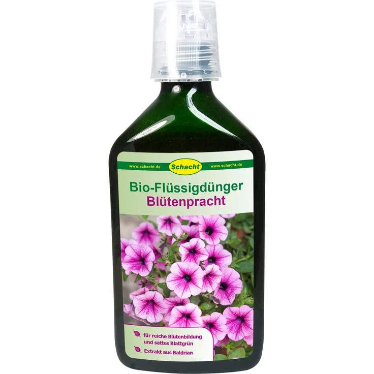 SCHACHT Bio-Flüssigdünger Blütenpracht, 350 ml Flasche mit Squeeze-Verschluss