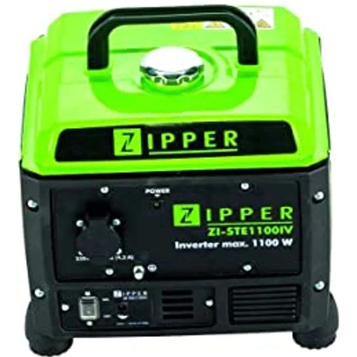 Zipper ZI-STE1100IV 4-Takt Stromerzeuger 12.8kg Benzin bleifrei (95) Laufzeit 5 h Tankinhalt 4,2 Liter max. Leistung 1,1 kW Dauerleistung 1 kW Ölmangelsicherung Außen – Bild 2