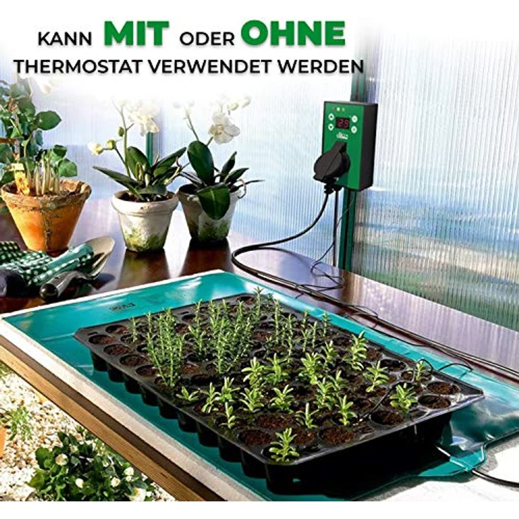 Bio Green Wärmeplatte Wärmematte für schnelles Wachstum in der Pflanzenanzucht spritzwassergeschützt 40x65 cm - 42 W - WP 040-065 – Bild 6