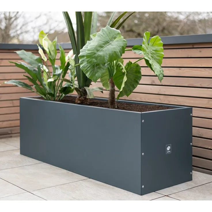 Herstera Garden Metall Hochbeet Blumenkasten 150 x 50 x 50 cm anthrazit