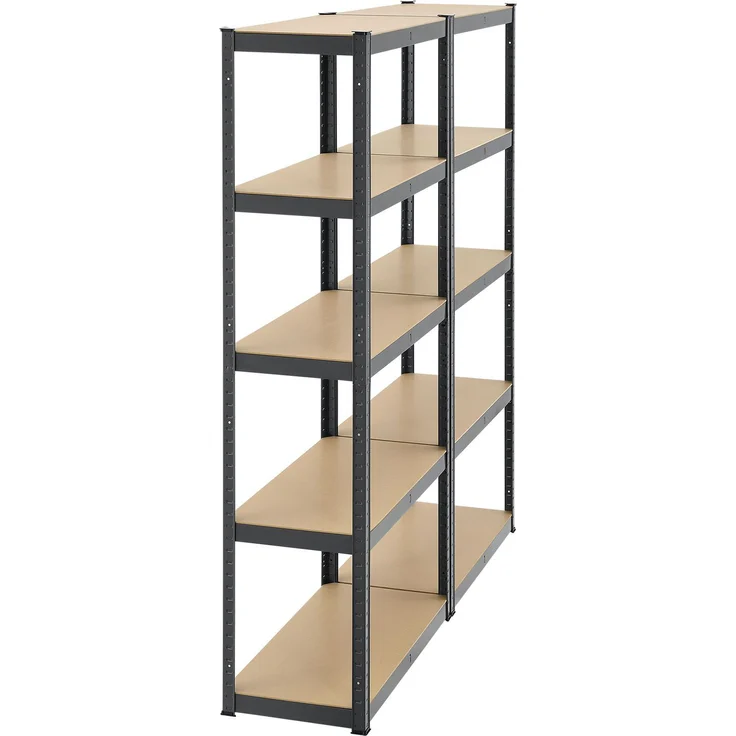 Juskys Lagerregal Basic 2er Set 180x90x40 cm – 2 Schwerlastregale mit 10 Böden – max. 1750 kg - Metall verzinkt - Regale Kellerregal Metallregal – Bild 10