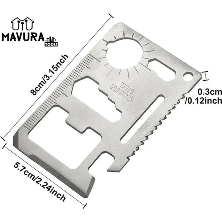 TOOLCARD Multitool Kreditkarte Messer Säge Öffner Scheckkarte Werkzeug 14in1 - Preisvergleich – Bild 9
