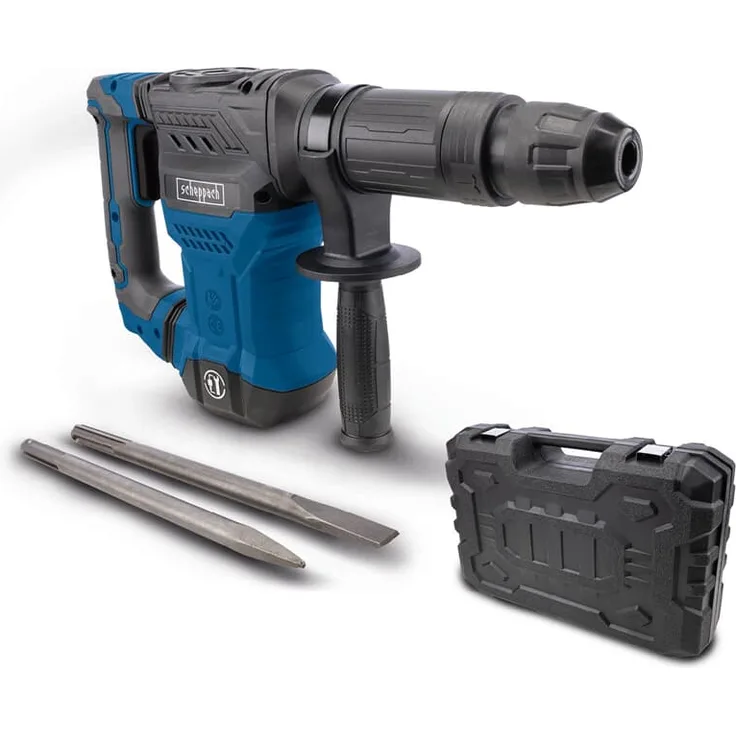 Scheppach Abbruchhammer AB1500x Betonhammer, 20J Schlagkraft, 1300W Leistung, SDS-Max, 4100 BPM, 6kg leicht, inkl. Spitz- und Flachmeißel und Koffer